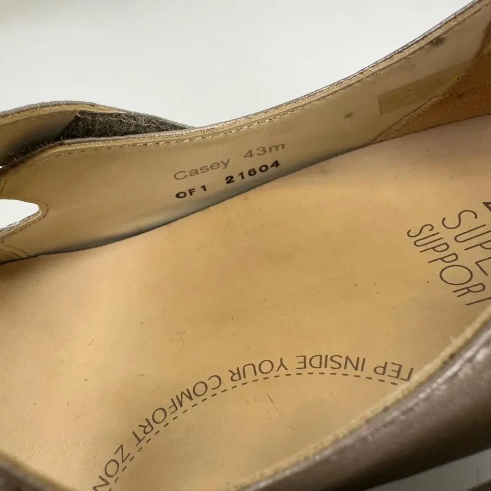 Ziera Super Support Casey Mary Jane Heel Gold Leather Comfort Shoe EU 43 US 12.5